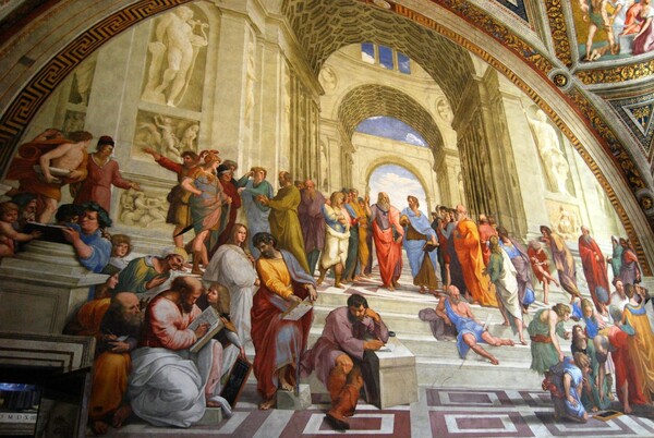 프레스코 바티칸 박물관에 있는 철학자들 그림