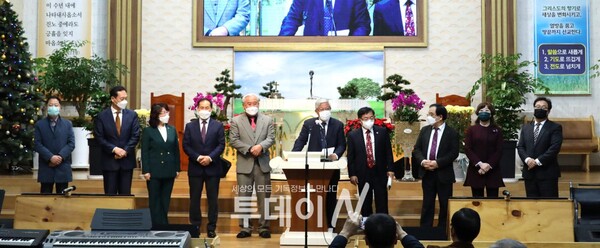 목포기독교교회연합회 제63회기 회장 권용식 목사와 임원들
