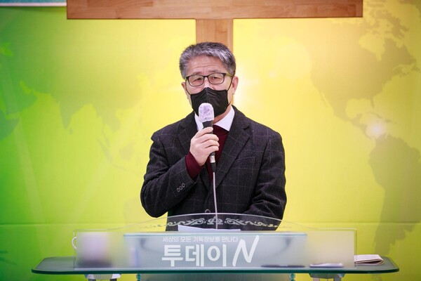 신임 회장 김희권 안수집사(인후동교회)가 취임 인사를 전하고 있다.