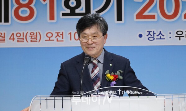 목포제일노회 장로회 제81회기 회장 김태식 장로(완도소망교회)가 총회 회무처리를 이어갔다.